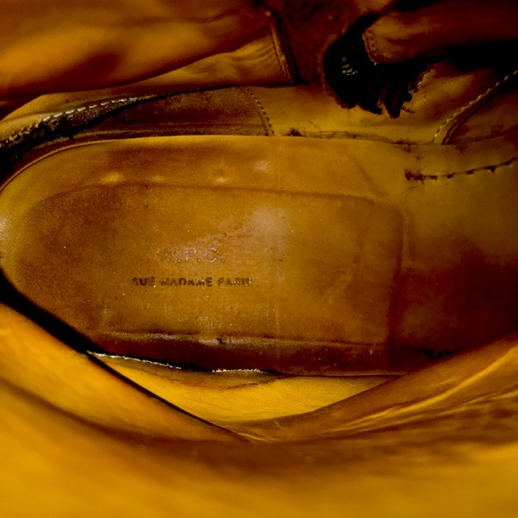 A.P.C. FRANCE ALL LEATHER CHELSEA BOOTS SIZE 42 US 9-10 - Picture 12 of 14